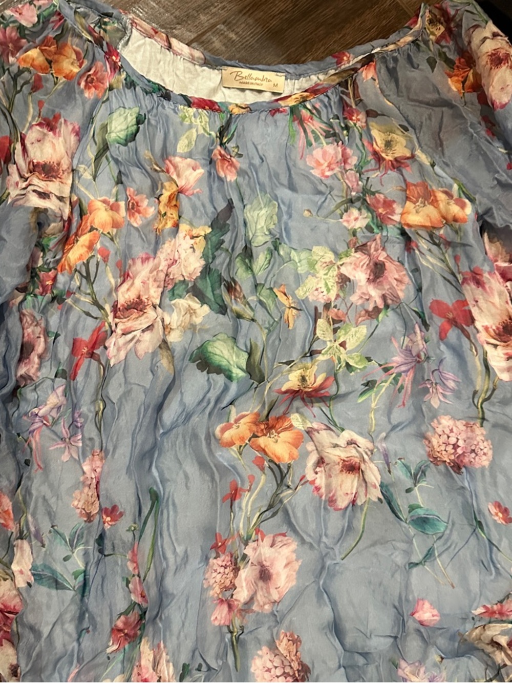 Belladonna Sky Blue Floral Off-Shoulder Blouse